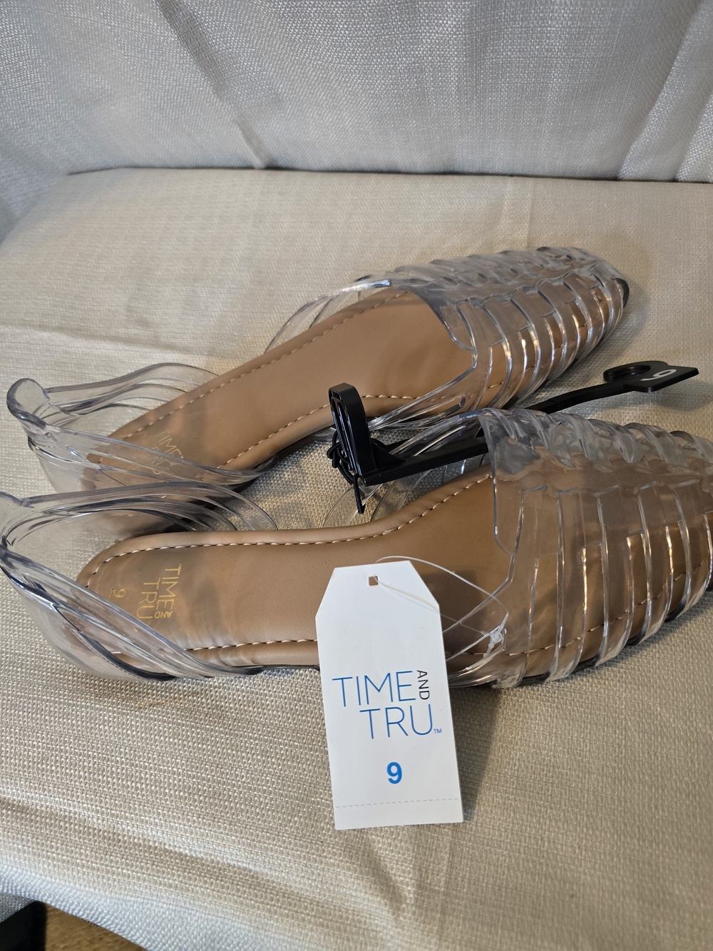 Time and Tru Clear Jelly Slingback Flats in Transparent